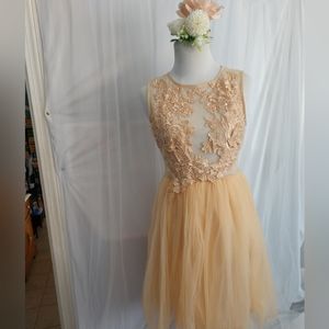 Peach lace dress women's size medium